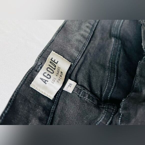 AGOLDE BLACK DENIM JEANS CUT #44890, STYLE NUMBER A018-799 SIZE 28 - Picture 4 of 10
